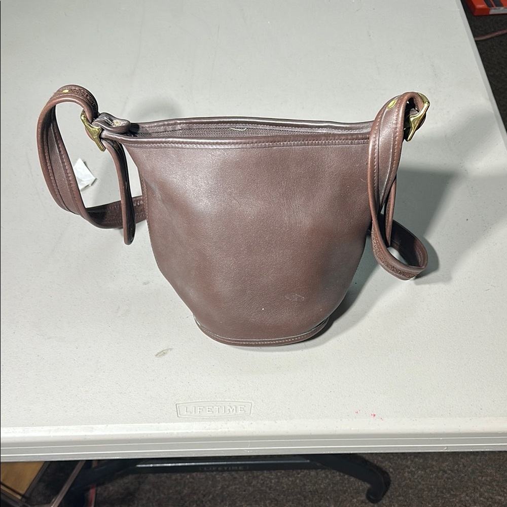 Coach Dark Brown Leather Shoulder Bag